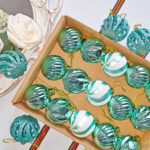 4cm Lake-blue S-shaped openwork Christmas Ball Ornamnets - Image 2