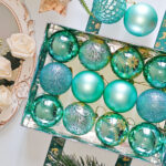 6cm Lake-blue Paiting Christmas Ball Ornament - Image 2