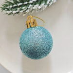 4cm Lake-blue Christmas Ball Ornamnets - Image 6