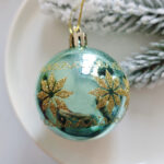 6cm Lake-blue Paiting Christmas Ball Ornament - Image 3