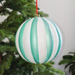 12cm/15cm/20cm Lake-blue Pumpkin paiting Pearl Christmas Ball Ornament - Image 3