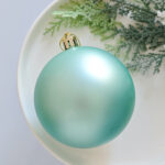 6cm Lake-blue Paiting Christmas Ball Ornament - Image 6
