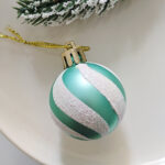 4cm Lake-blue Christmas Ball Ornamnets - Image 3