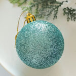 6cm Lake-blue Paiting Christmas Ball Ornament - Image 7