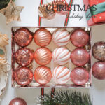 6cm Rose-gold Sequins Christmas Ball Ornament