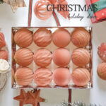 6cm Rose-gold S-Shape Hollow& paiting Flocking Christmas Ball Ornament
