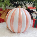 12cm/15cm/20cm Rose-gold Pumpkin paiting Pearl Christmas Ball Ornament