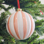 12cm/15cm/20cm Rose-gold Pumpkin paiting Pearl Christmas Ball Ornament - Image 2