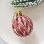 4cm Rose-gold S-shaped openwork Christmas Ball Ornamnets - Image 4