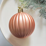 6cm Rose-gold Sequins Christmas Ball Ornament - Image 4