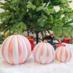 12cm/15cm/20cm Rose-gold Pumpkin paiting Pearl Christmas Ball Ornament - Image 4