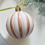 6cm Rose-gold Sequins Christmas Ball Ornament - Image 5