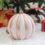 12cm/15cm/20cm Rose-gold Pumpkin paiting Pearl Christmas Ball Ornament - Image 6