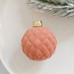 4cm Rose-gold Flocking Christmas Ball Ornament - Image 3