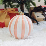 12cm/15cm/20cm Rose-gold Pumpkin paiting Pearl Christmas Ball Ornament - Image 5