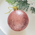6cm Rose-gold Sequins Christmas Ball Ornament - Image 7