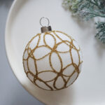 6cm White Paiting Flocking Christmas Ball Ornament - Image 7
