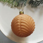 6cm Champagne-gold S-Shape Hollow Flocking Christmas Ball Ornament - Image 3