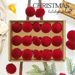 4cm Red Flocking Christmas Ball Ornament