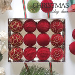 6cm Red Paiting Flocking Christmas Ball Ornament