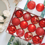 6cm Red Paiting Christmas Ball Ornament - Image 2