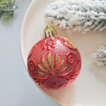 6cm Red Paiting Christmas Ball Ornament - Image 7