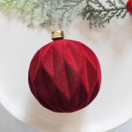 6cm Red Paiting Flocking Christmas Ball Ornament - Image 4