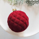6cm Red Paiting Flocking Christmas Ball Ornament - Image 5