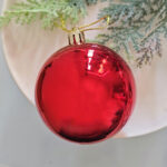 6cm Red Paiting Christmas Ball Ornament - Image 3