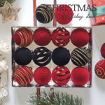 6cm Black S-Shape Hollow Flocking Christmas Ball Ornament