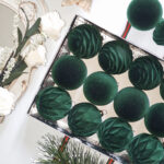 6cm Green Rose Shiny Flocking Christmas Ball Ornament - Image 2