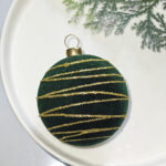 6cm Green S-Shape Hollow Flocking Christmas Ball Ornament - Image 4