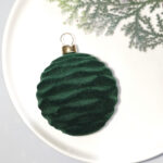 6cm Green Rose Shiny Flocking Christmas Ball Ornament - Image 4