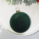 6cm Green S-Shape Hollow Flocking Christmas Ball Ornament - Image 6