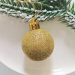4cm Golden Christmas Ball Ornamnets - Image 3