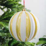 12cm/15cm/20cm Golden Pumpkin paiting Pearl Christmas Ball Ornament - Image 3