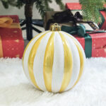 12cm/15cm/20cm Golden Pumpkin paiting Pearl Christmas Ball Ornament - Image 5