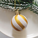 4cm Golden Christmas Ball Ornamnets - Image 4