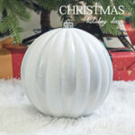 12cm/15cm/20cm Sliver Pumpkin paiting Pearl Christmas Ball Ornament