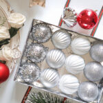 6cm Sliver Sequins Christmas Ball Ornament - Image 2