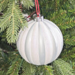 12cm/15cm/20cm Sliver Pumpkin paiting Pearl Christmas Ball Ornament - 图片 3