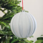 12cm/15cm/20cm Sliver Pumpkin paiting Pearl Christmas Ball Ornament - 图片 2