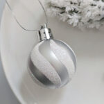 4cm Sliver S-shaped openwork Christmas Ball Ornamnets - Image 3