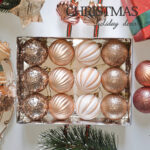 6cm Champagne-gold Sequins Christmas Ball Ornament