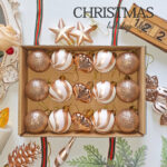 Champagne-gold 4cm Round Ball & Christmas Ornament