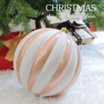 12cm/15cm/20cm Champagne-gold Pumpkin paiting Pearl Christmas Ball Ornament