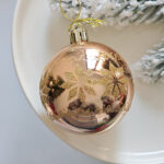 6cm Champagne-gold Paiting Christmas Ball Ornament - Image 3