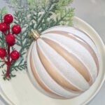 6cm Champagne-gold Sequins Christmas Ball Ornament - Image 7