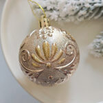 6cm Champagne-gold Paiting Christmas Ball Ornament - Image 4