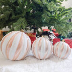 12cm/15cm/20cm Champagne-gold Pumpkin paiting Pearl Christmas Ball Ornament - Image 4